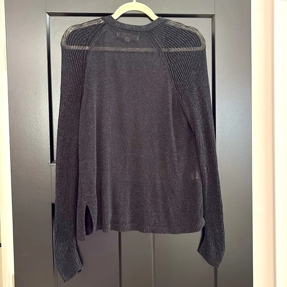 LOFT Black Open-Front Long sleeve Ribbed Cardigan Sweater. Size Small